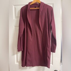 Ann Taylor Burgundy Open Front Coat